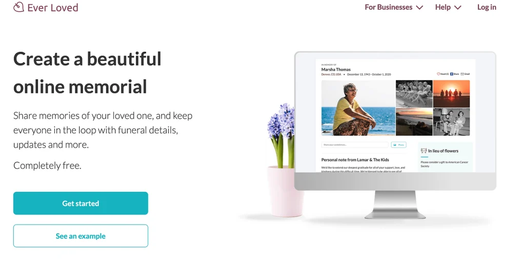 ever loved online memorial pages