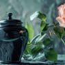 funeral urn and flower