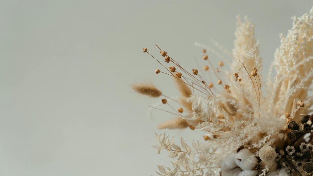 Dried funeral flowers