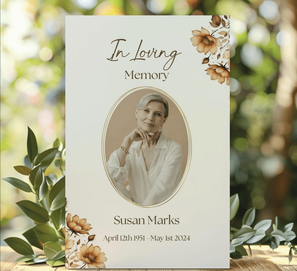 vintage celebration of life invite