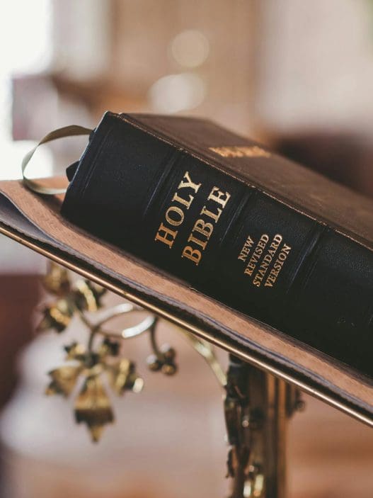 holy bible on stand