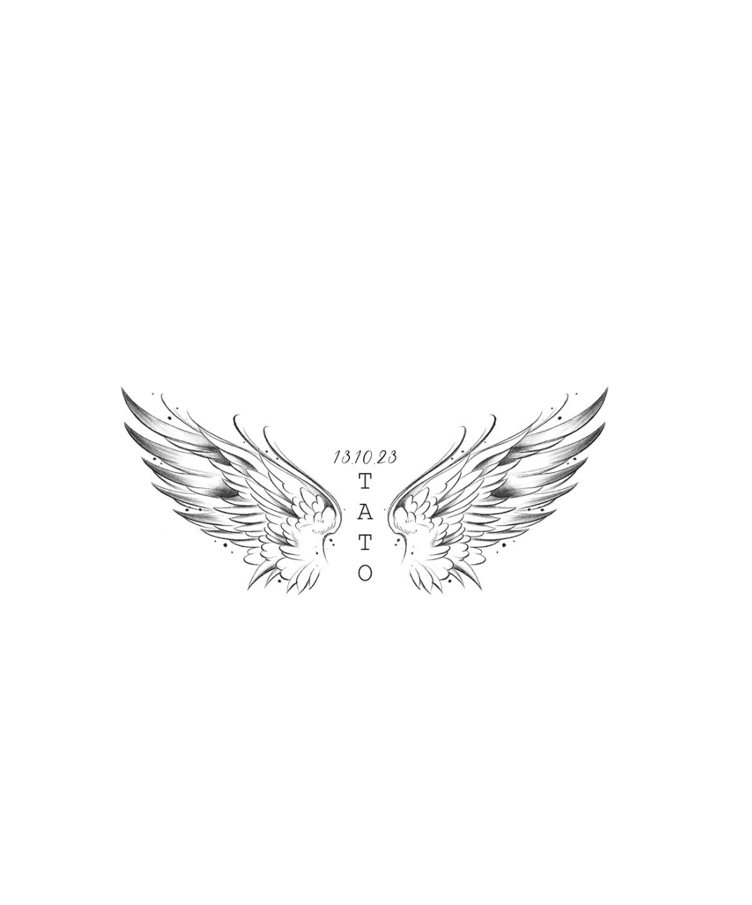 simple wings memorial tattoo idea