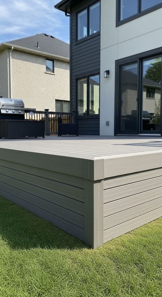 left over composite decking skirting in grey 