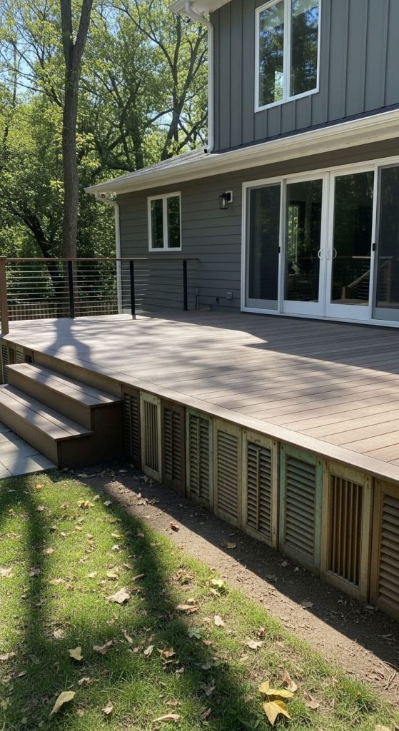 recycled shutters Deck Skirting Ideas