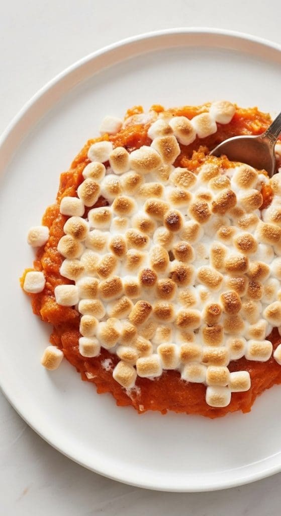 sweet christmas potatoes on a white plate 