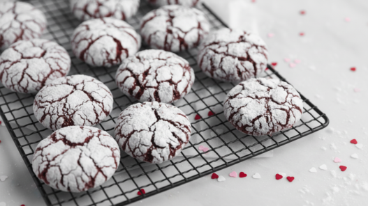 Red Velvet Crinkle Cookies