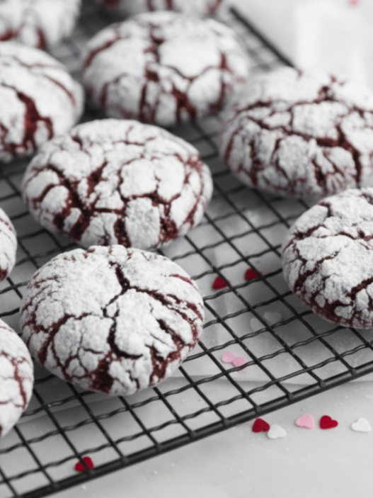 Red Velvet Crinkle Cookies