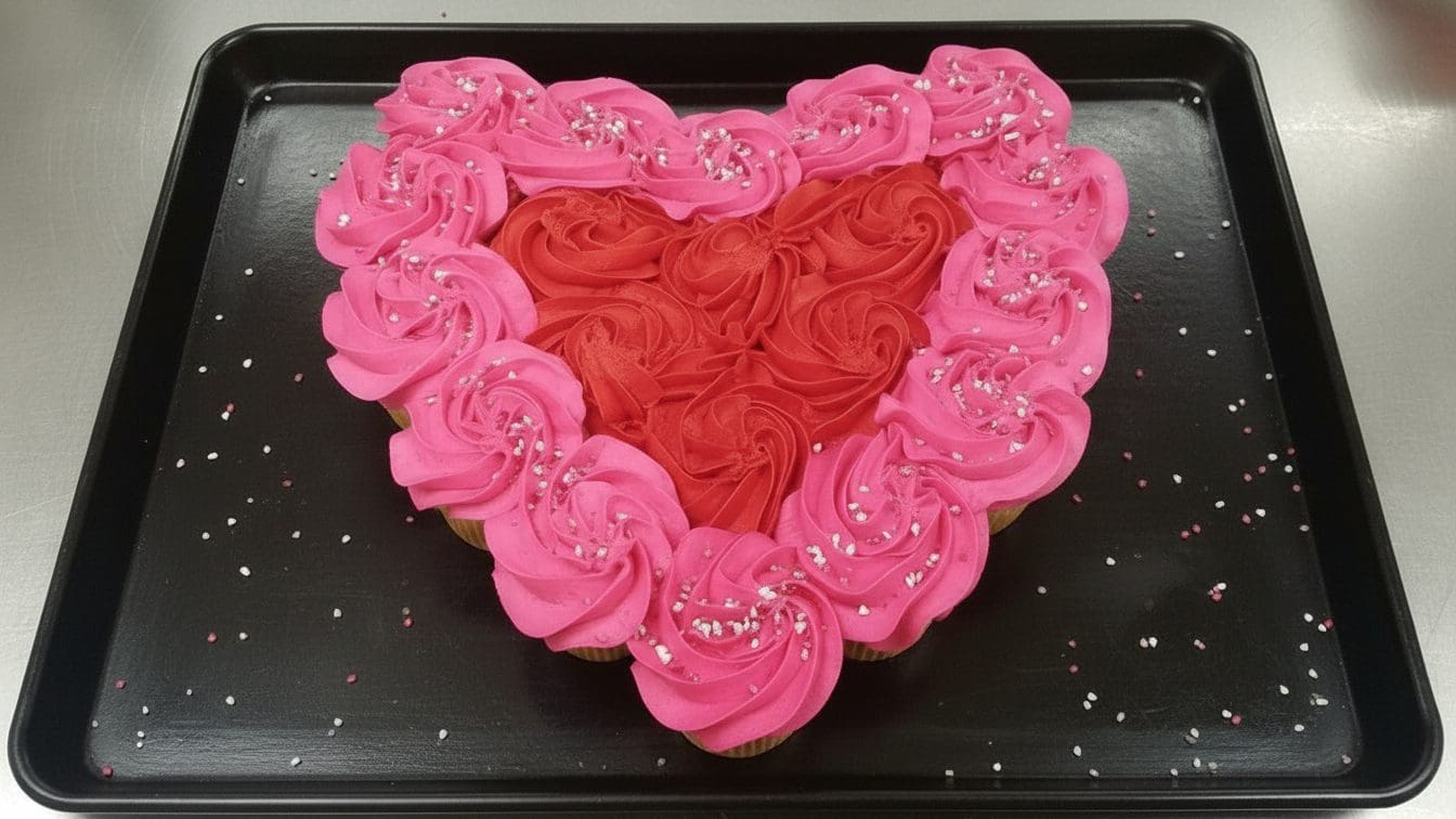 large pink and red pull apart cupcakes