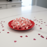 strawberry fluff salad on kitchen island