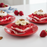 strawberry jello on red plates