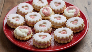 valentines linzer cookies