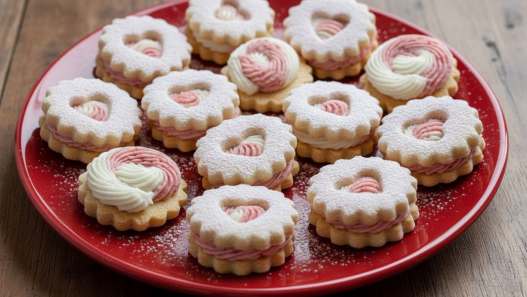 valentines linzer cookies