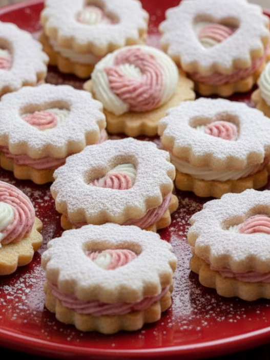 valentines linzer cookies