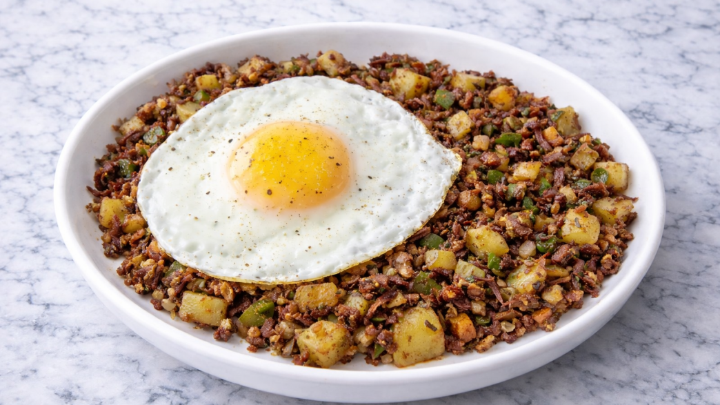 This is an easy Corned Beef Hash with Fried Eggs recipe that is perfect for using up leftovers after a corned beef dinner the night before