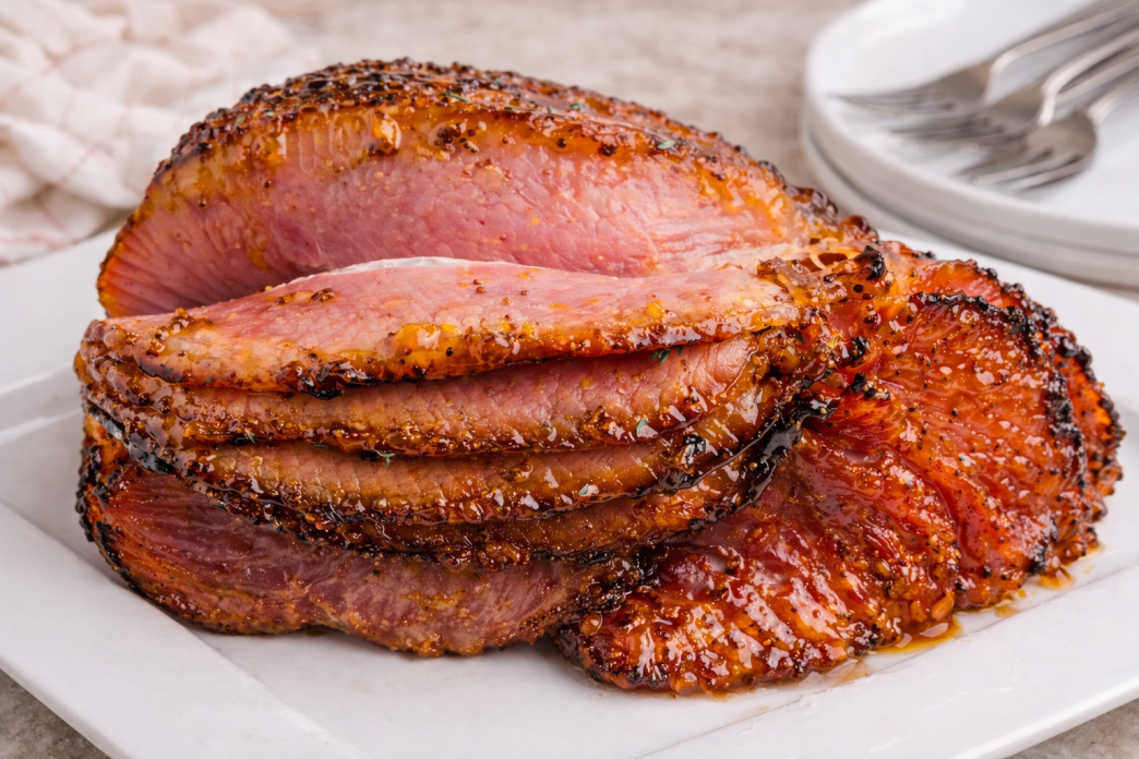 Peach Glazed Baked Ham