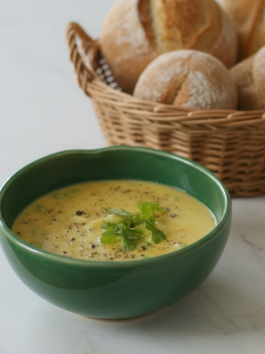 Traditional Irish Vegetable Soup With Peas