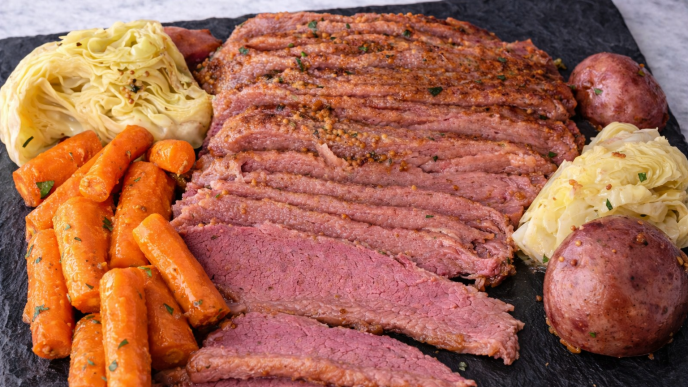 corned beef cooked from oven