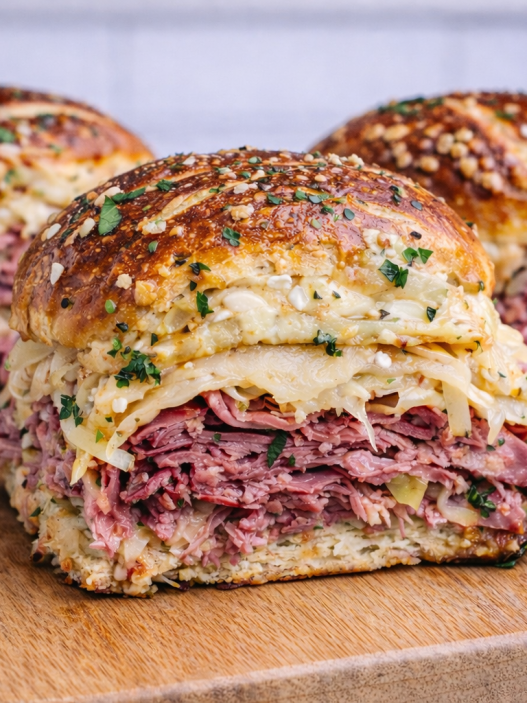 Reuben Pretzel Roll Sliders