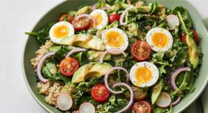jammy egg avacado salad landscape