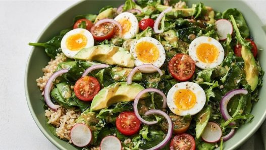 jammy egg avacado salad landscape