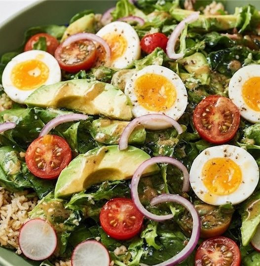 jammy egg avacado salad landscape
