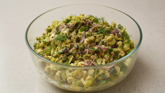 landscape egg seeds avocado salad