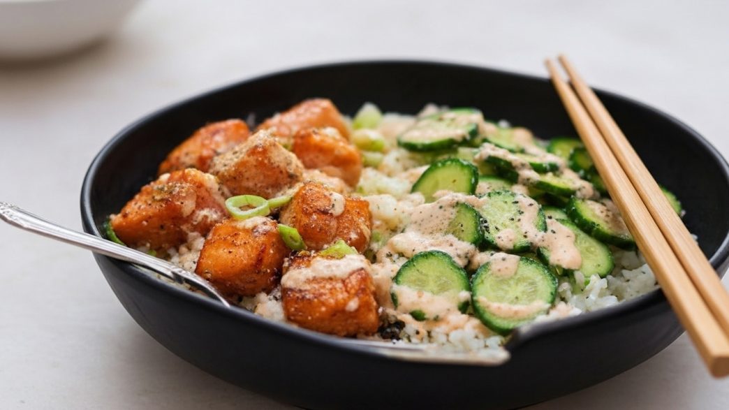 salmon poke bowl landscape