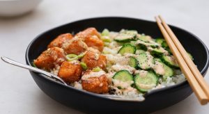 salmon poke bowl landscape