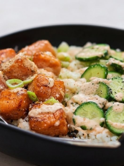 salmon poke bowl landscape