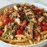 High Protein One Pot Creamy Bruschetta Chicken Pasta