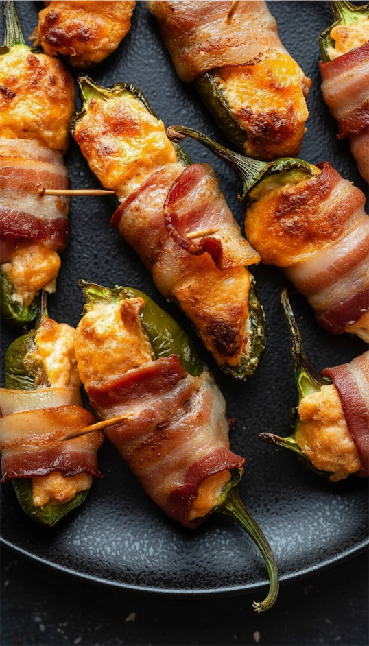 cooked Bacon Wrapped Jalapeño Poppers