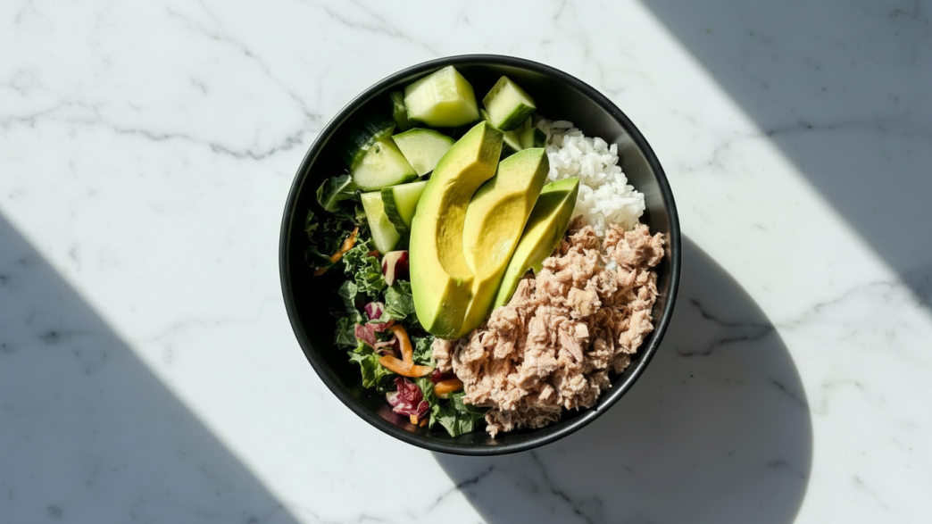 quick canned tuna poke bowl