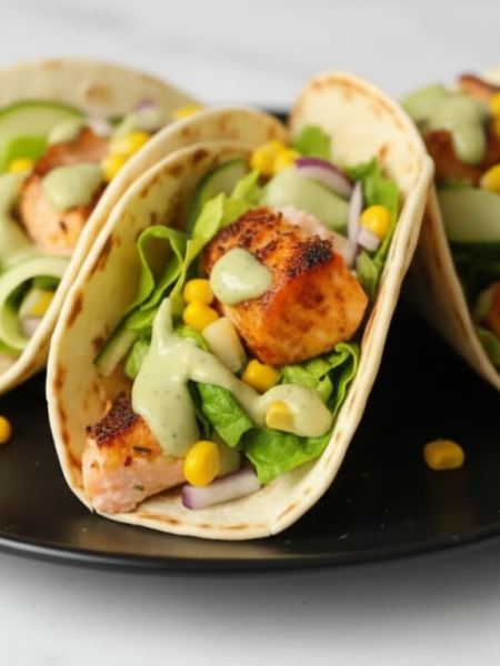 salmon bites taco