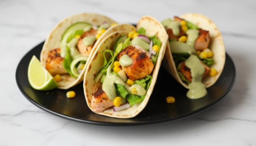 salmon bites taco