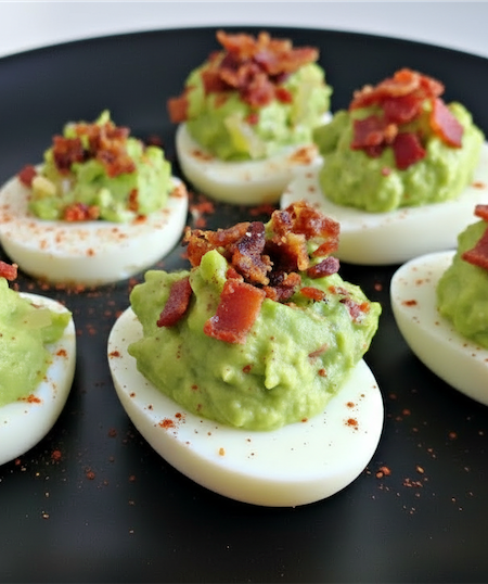 wasabi avocado deviled eggs