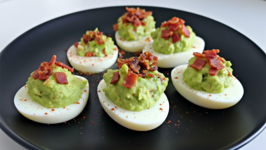 wasabi avocado deviled eggs