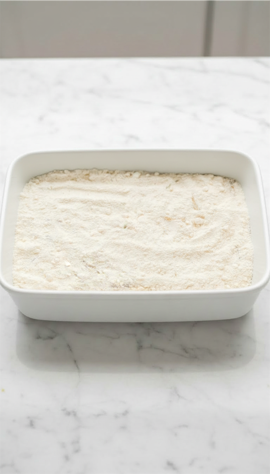 cake mixture on top of peach cake