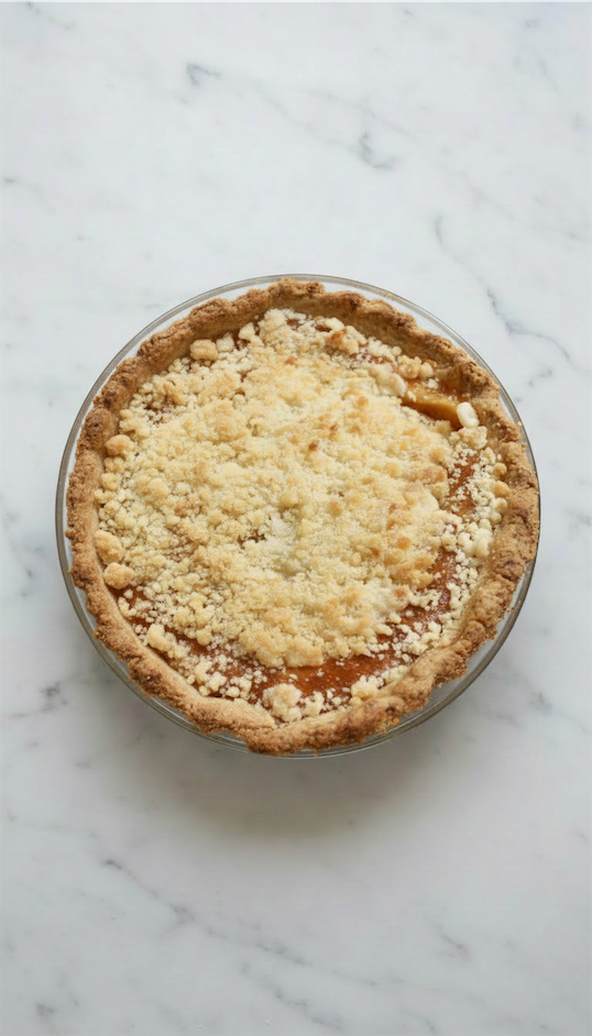 Peach & Custard Pie cooked in pie dish