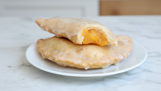 fried peach pies on plate