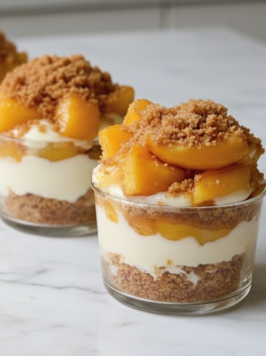 landscape Peach Cobbler Pie Cups recipe