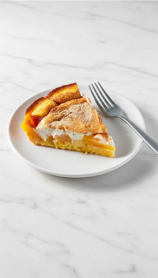 Peaches & Cream Pie on plate