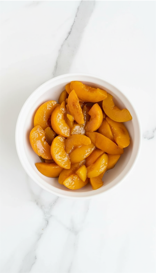 peaches in white bowl