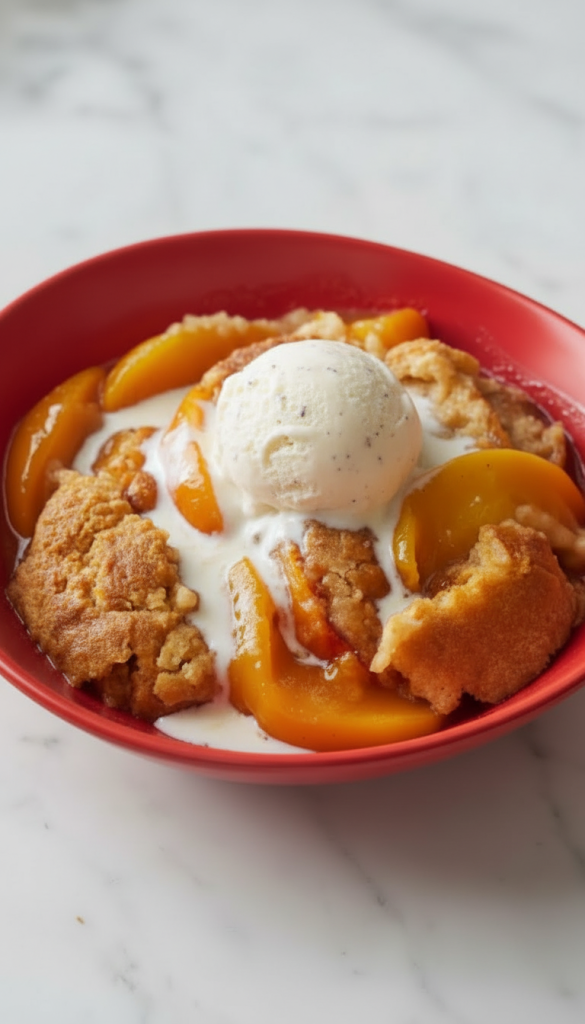 ice cream on cobbler