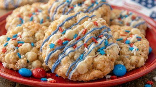4th of july rice krispie cookies