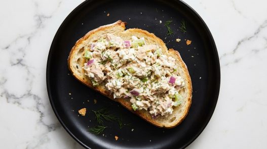 cottage cheese tuna salad on plate