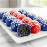 patriotic oreo balls on plate