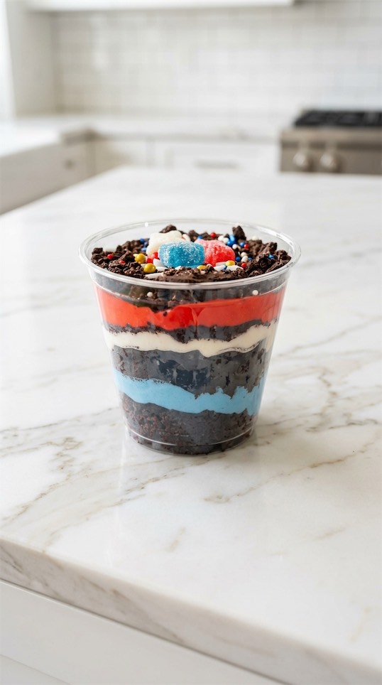 Patriotic Oreo Dirt Cups