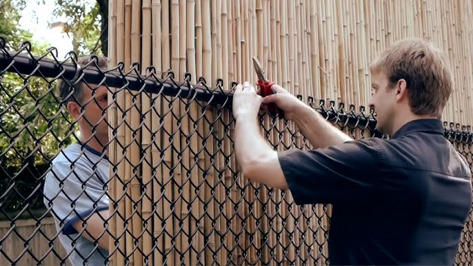 bamboo and metal wire fence