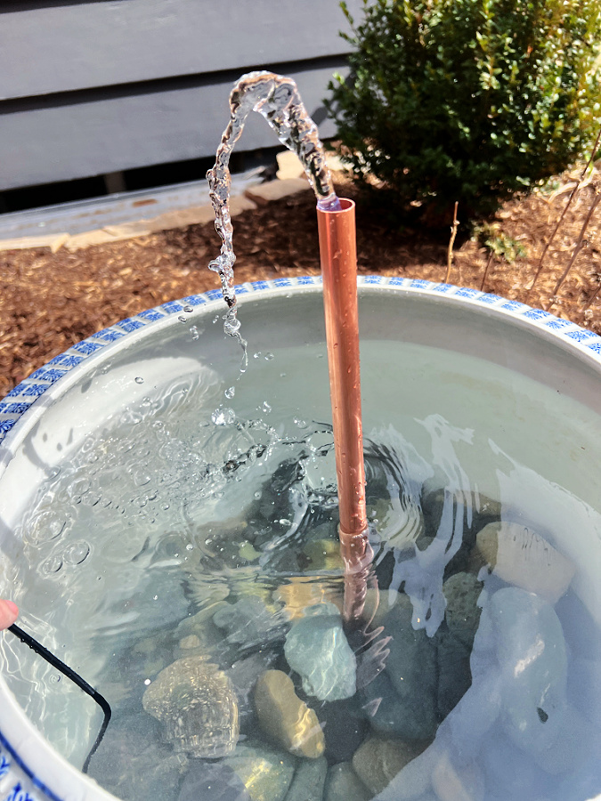 copper pipe water feature