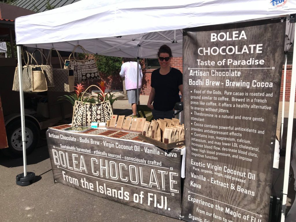 Hot chocolate stand at the farmers market